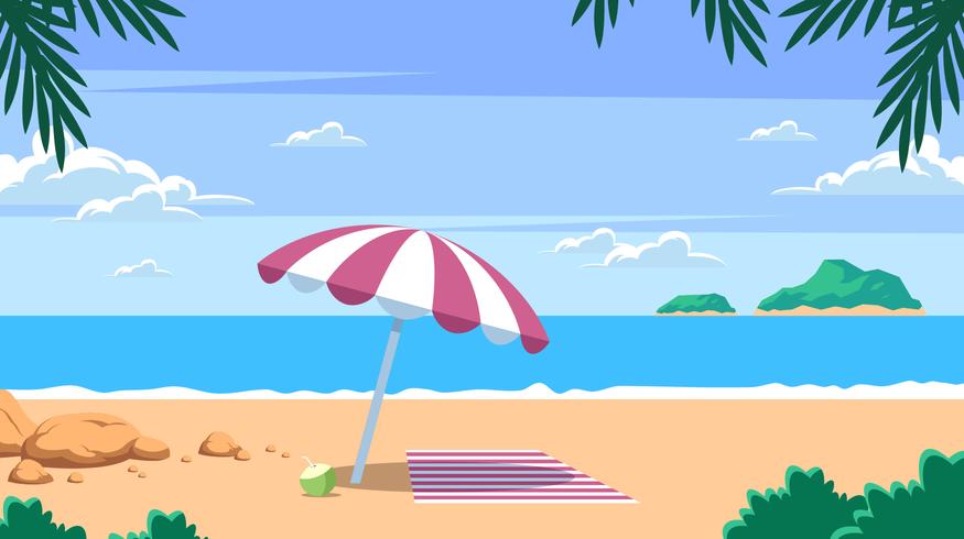 Beach Resort Landscape Vector