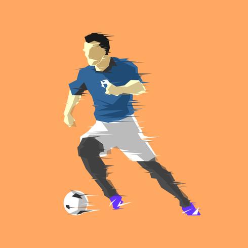 Vector de jugador de fútbol abstracto de goteo