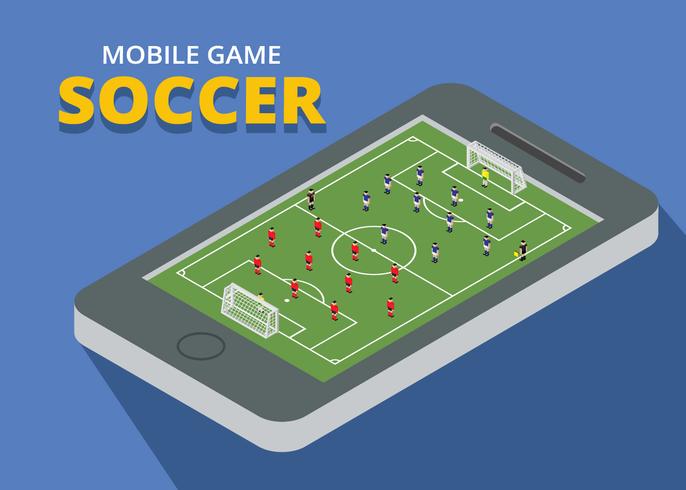 Juego móvil Fútbol isométrico vector