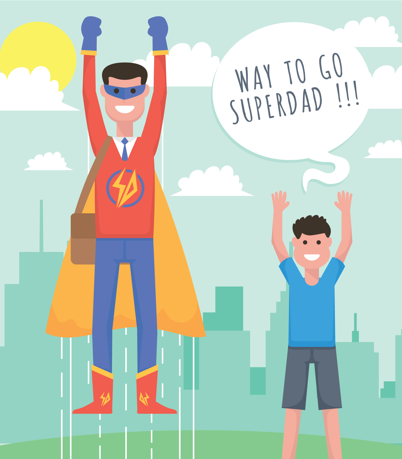 Download Superhero dad vector illustration - Download Free Vectors ...