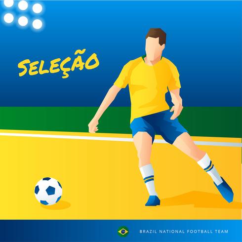 Vector de jugador de fútbol de Brasil