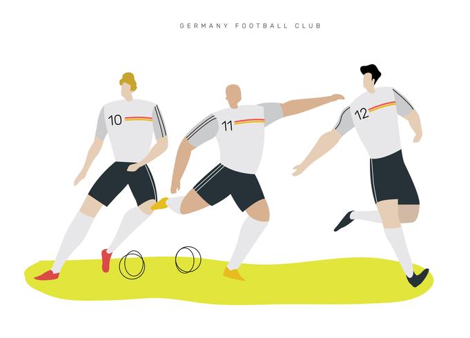 German Soccer Character Flat Vector Illustration