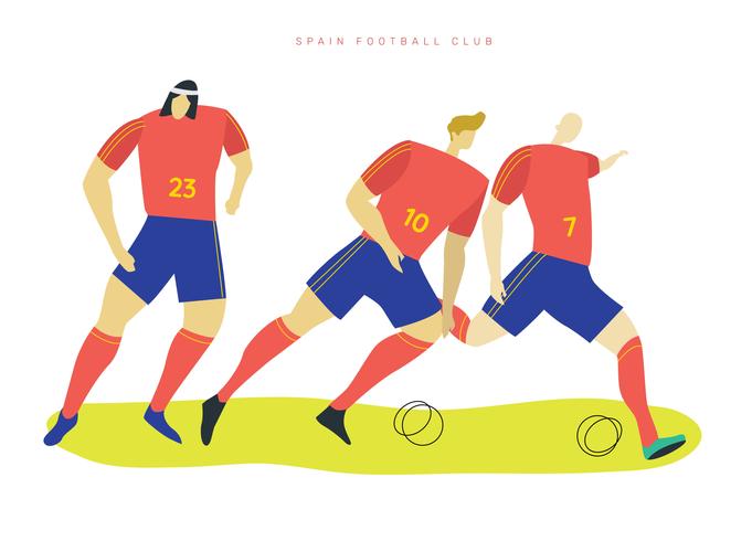 Spanish Soccer Characters Vector Flat Illustration