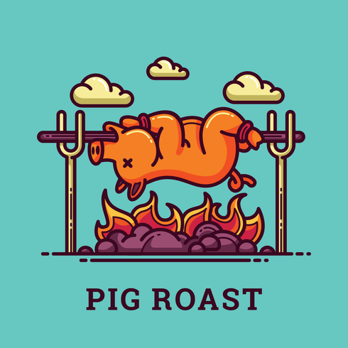 Pig Roast Illustration vector