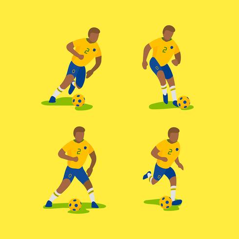 Vector de personajes de fútbol brasileño