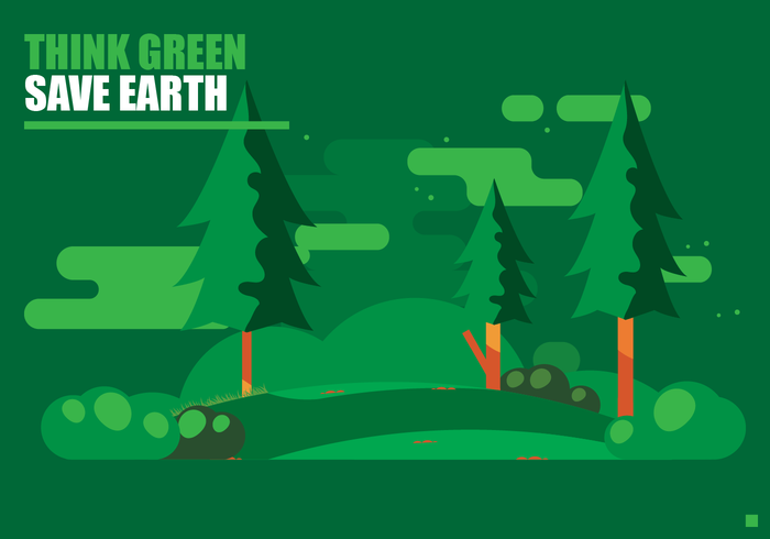 Think Green Poster vector