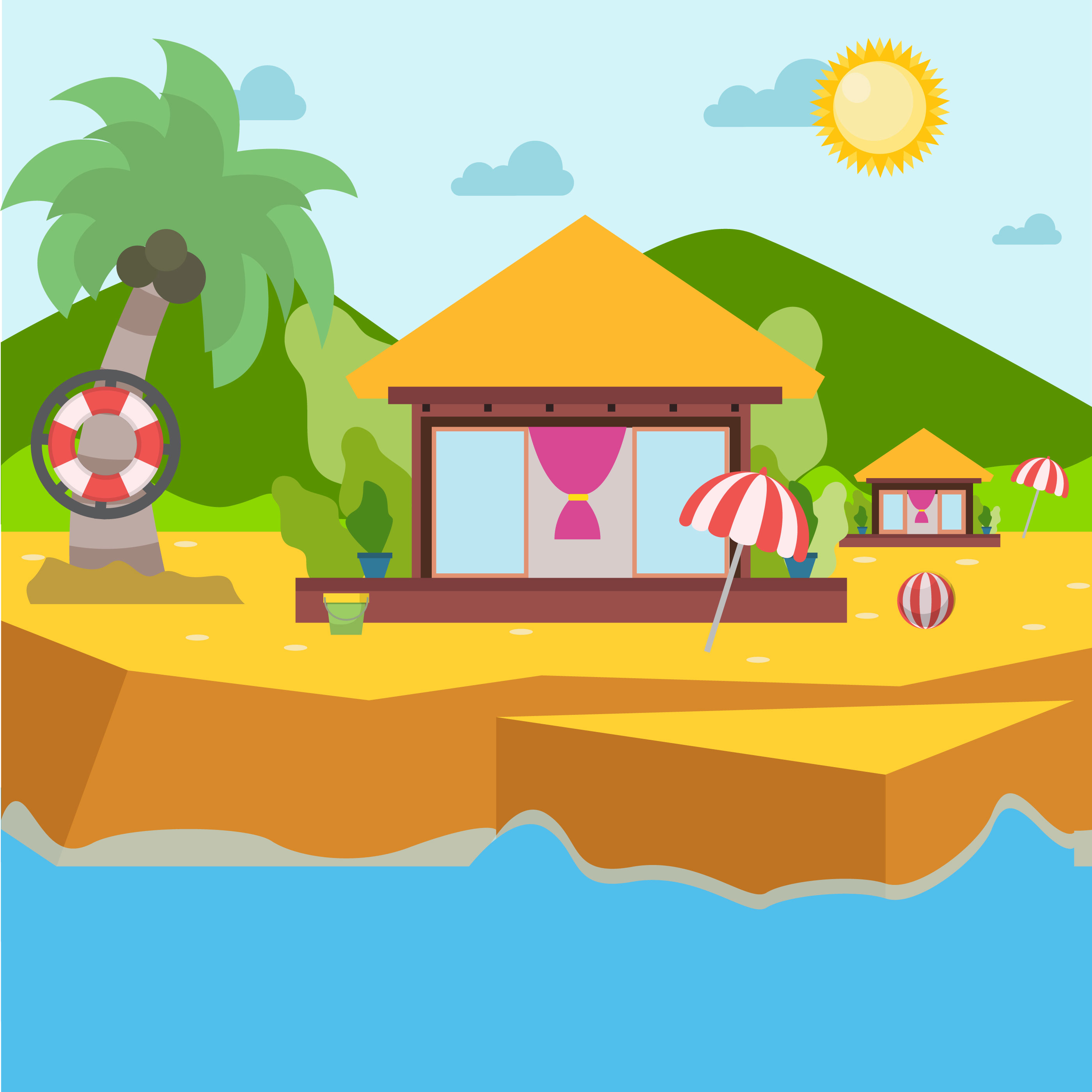 Beach Resort Illustration 206051 Vector Art at Vecteezy Beach Resort Illustration 206051 Vector Art at Vecteezy
