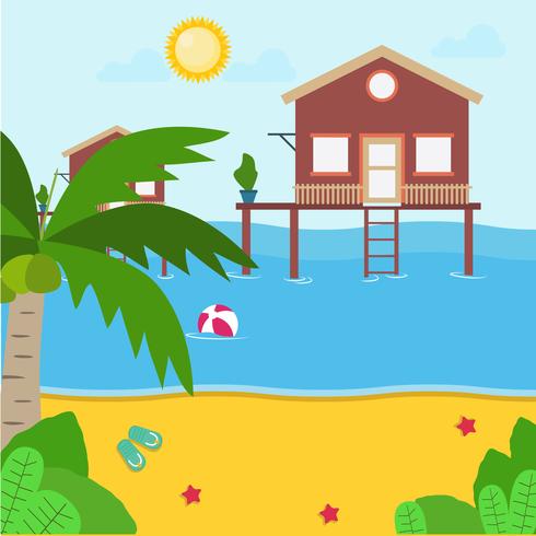 Ilustración Beach Resort vector