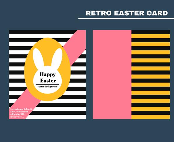 Vector de tarjeta de Pascua retro