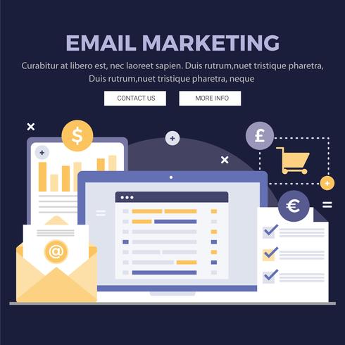 Ilustraciones de diseño de Email Marketing de Vector