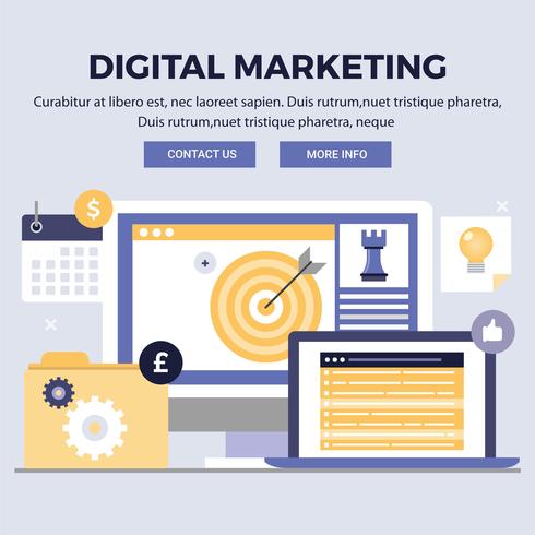 Ilustraciones de diseño de marketing digital de vectores