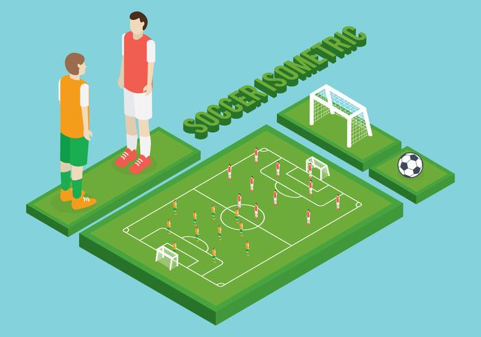 Isometric soccer set vector