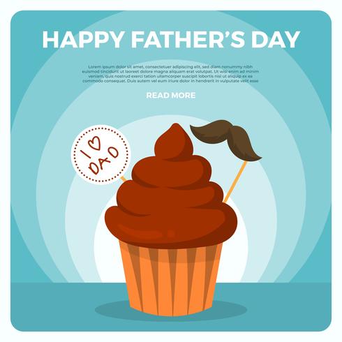 Flat Happy Father's Day Greetings Vector