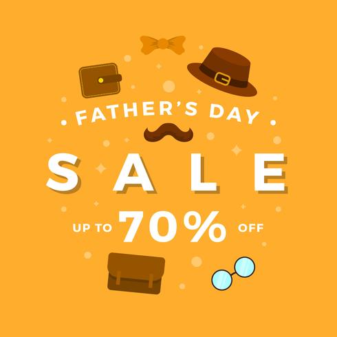 Flat Father's Day Sale Vector Illustration