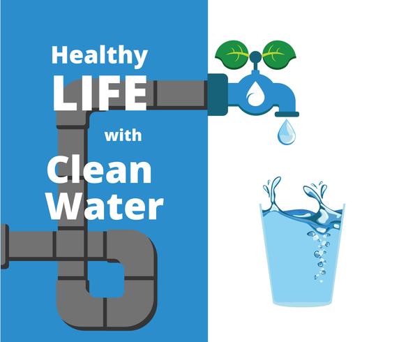 Healthy Life with Clean Water Vector