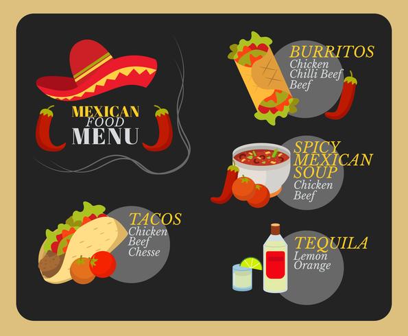 Delicioso vector de comida mexicana