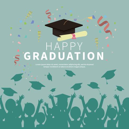 Ilustración de la tarjeta de graduación vector