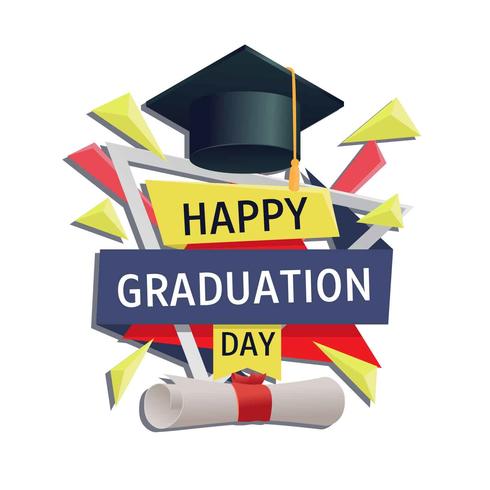 Graduation Card Vector Template 