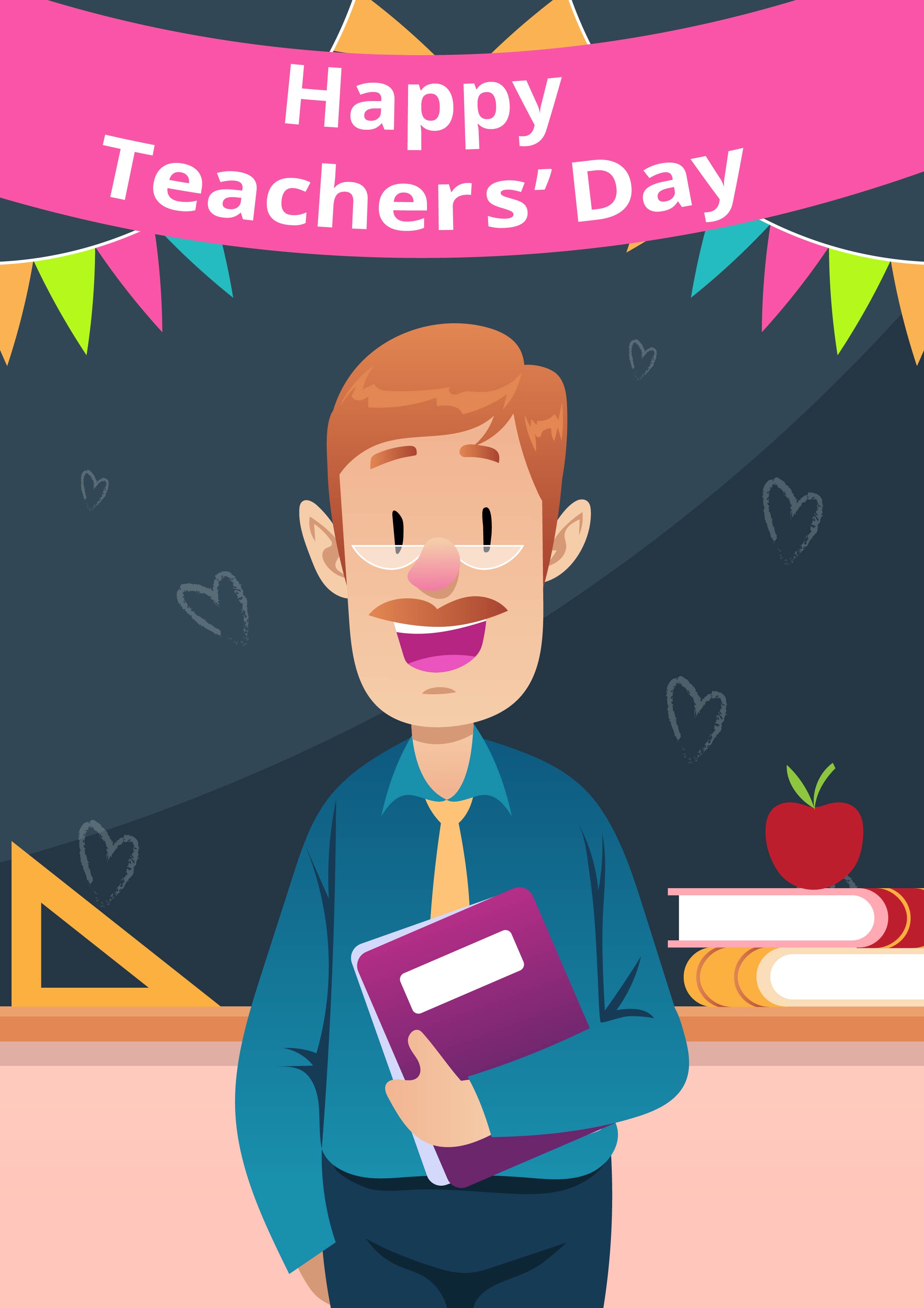 Happy Teachers Day Celebration - Download Free Vectors, Clipart
