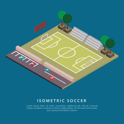 Ilustración isométrica del vector del fútbol