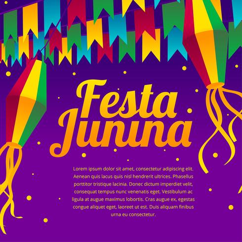 Vector de saludo de Festa Junina