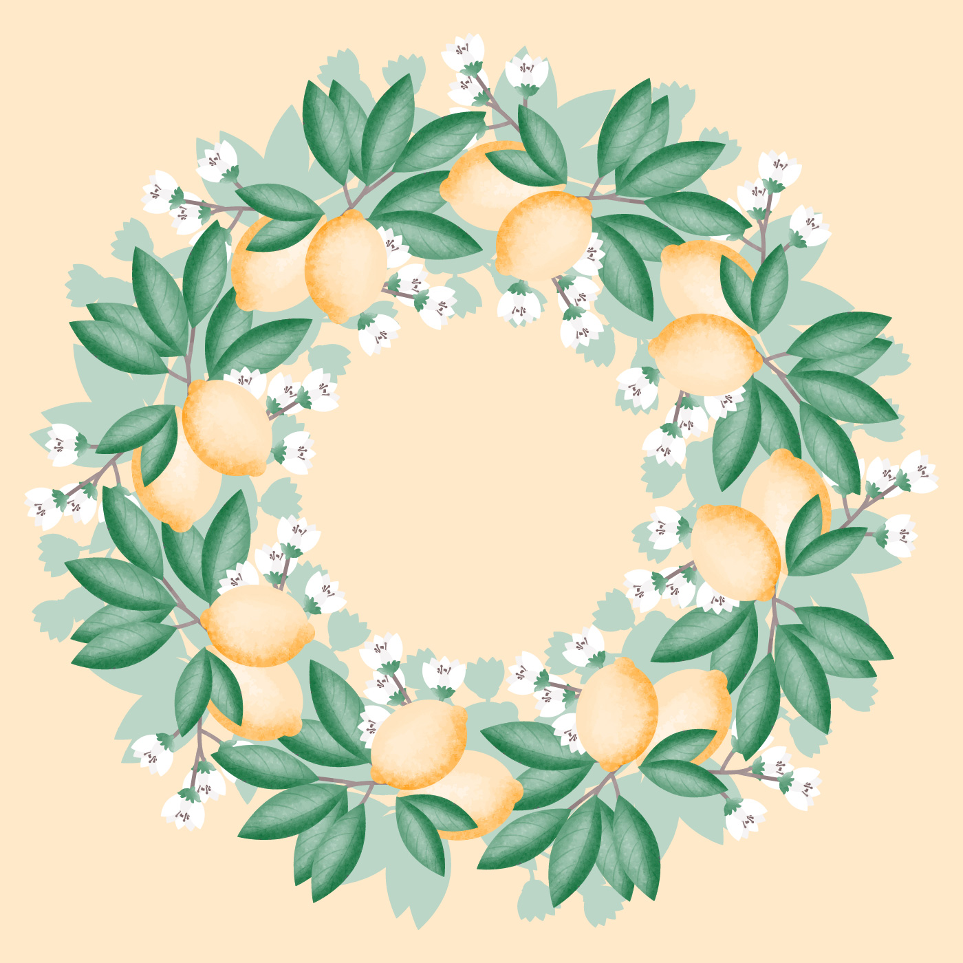 Download Vector Lemon Wreath 206184 - Download Free Vectors ...