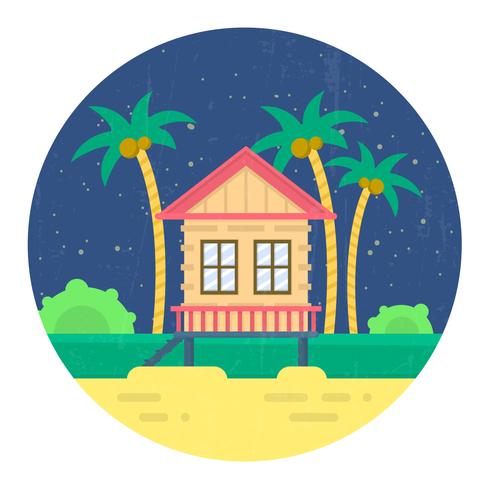 Casa en la playa vector