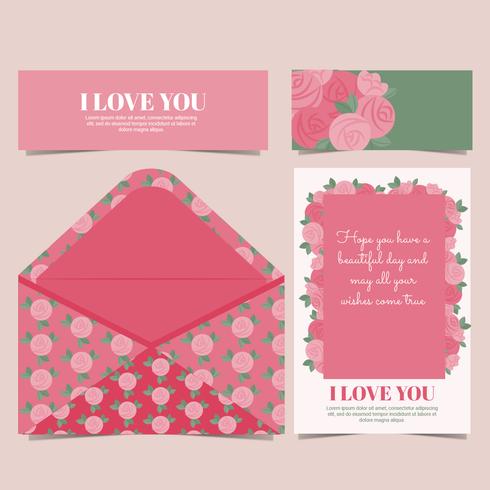 Vector Roses Card and Envelope
