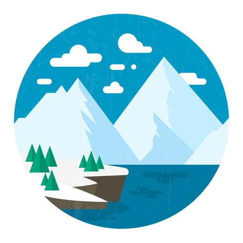 Flat Winter Landscape Design vector