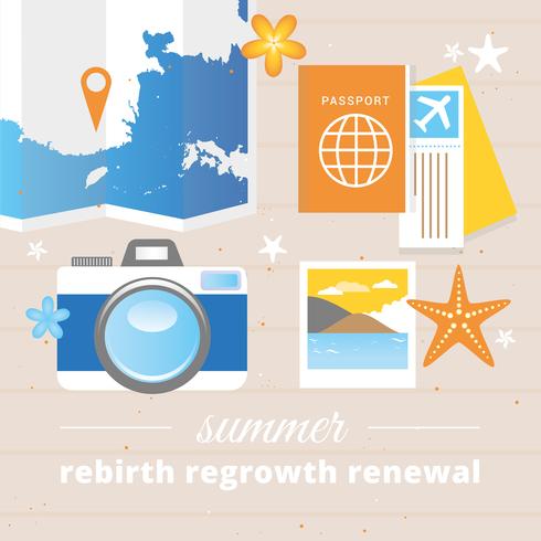 Vector Summer Travel Elements and Icons