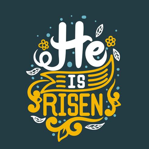 He Is Risen Typography vector