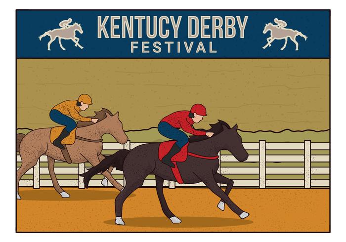 Postal de Kentucky derby vector