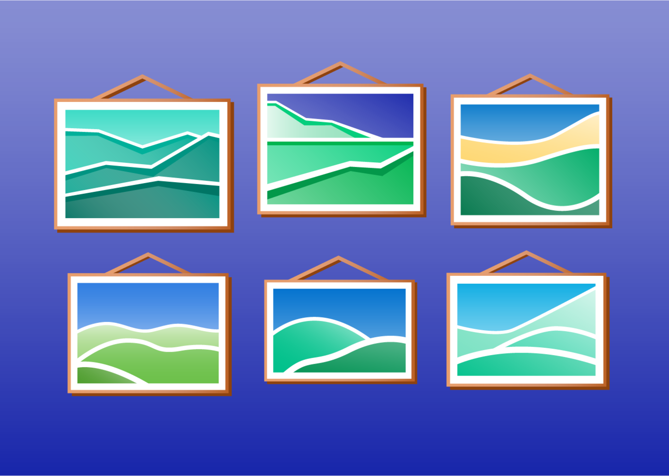 Rolling Hills Paintings 206308 Vector Art at Vecteezy