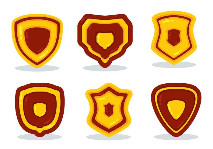 Shiled Shape Icons vector