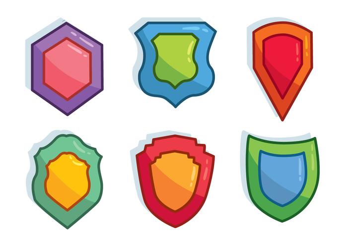 Colored Shield Shape Vector