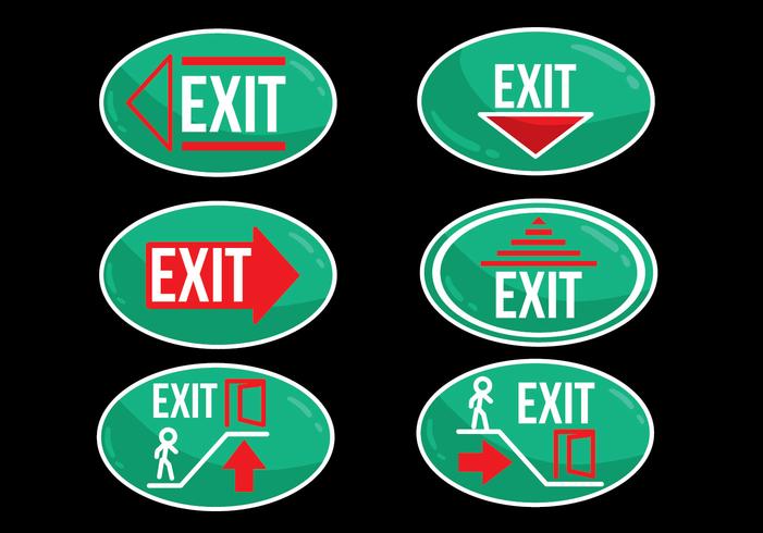 Emergency Exit Oval Sign vector