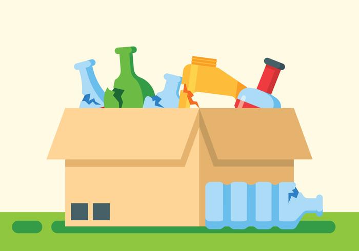 Broken Bottle In A Box vector