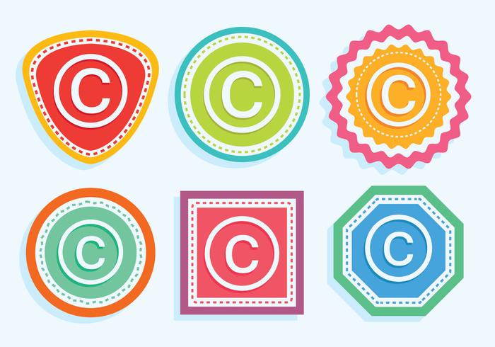 Coloridos vectores de Logo de Copyright