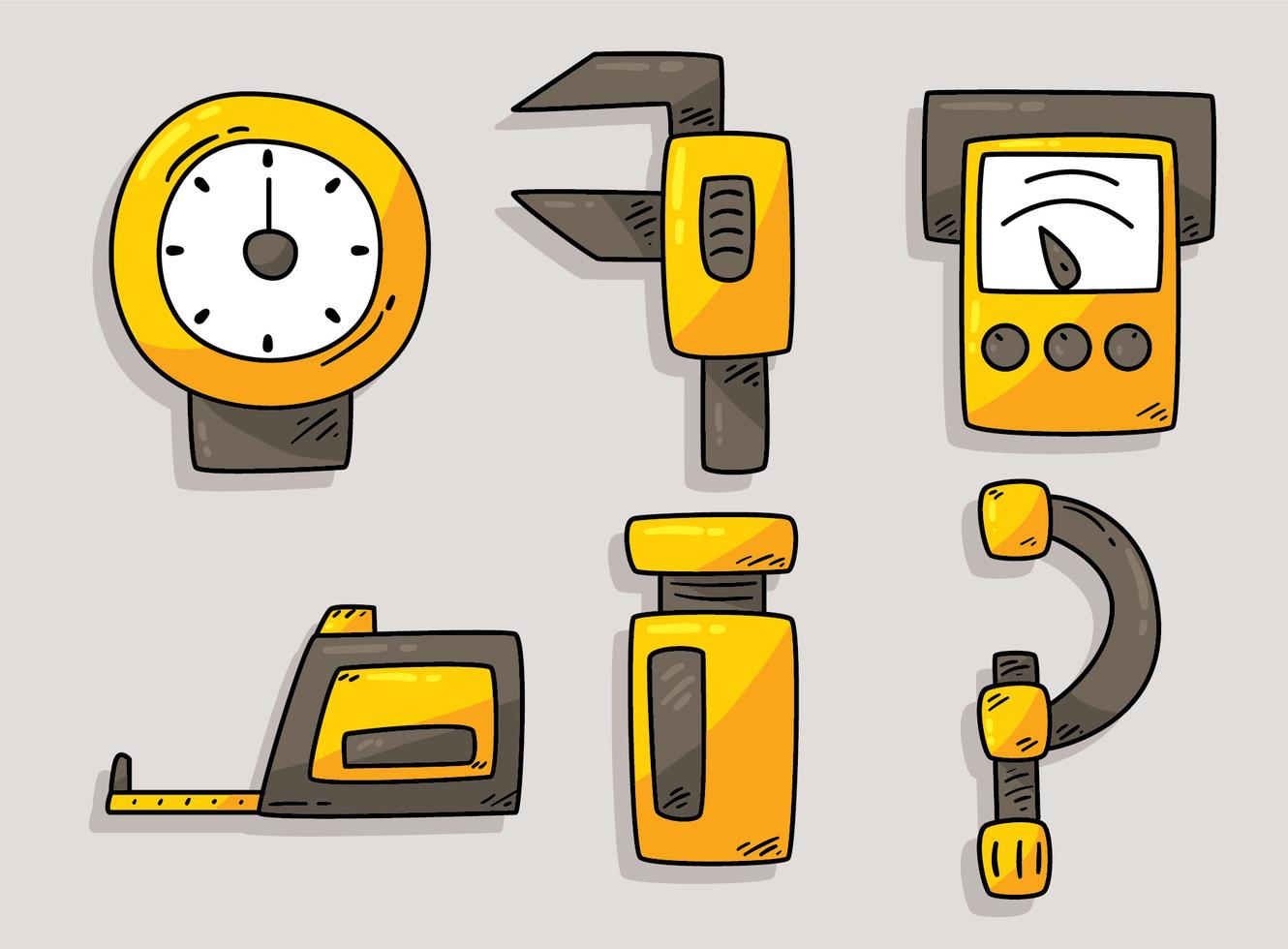 Nice Measuring Tools Collection Vector 206385 Vector Art at Vecteezy