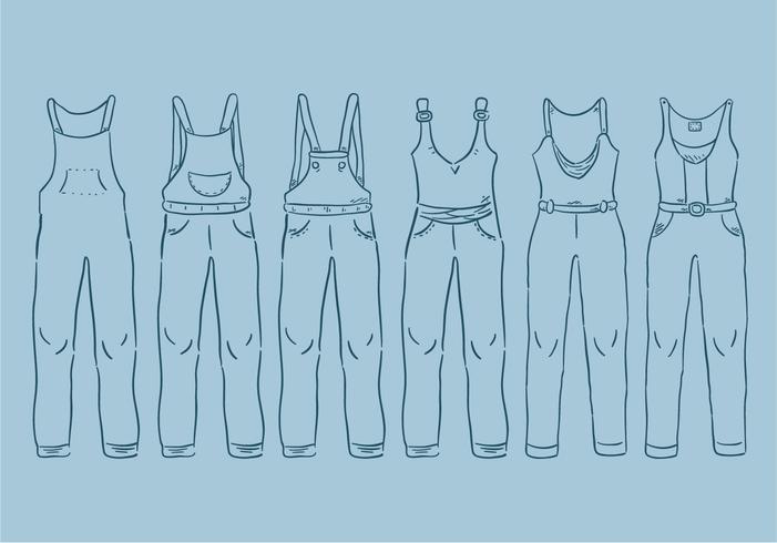 Overalls Outline Vector