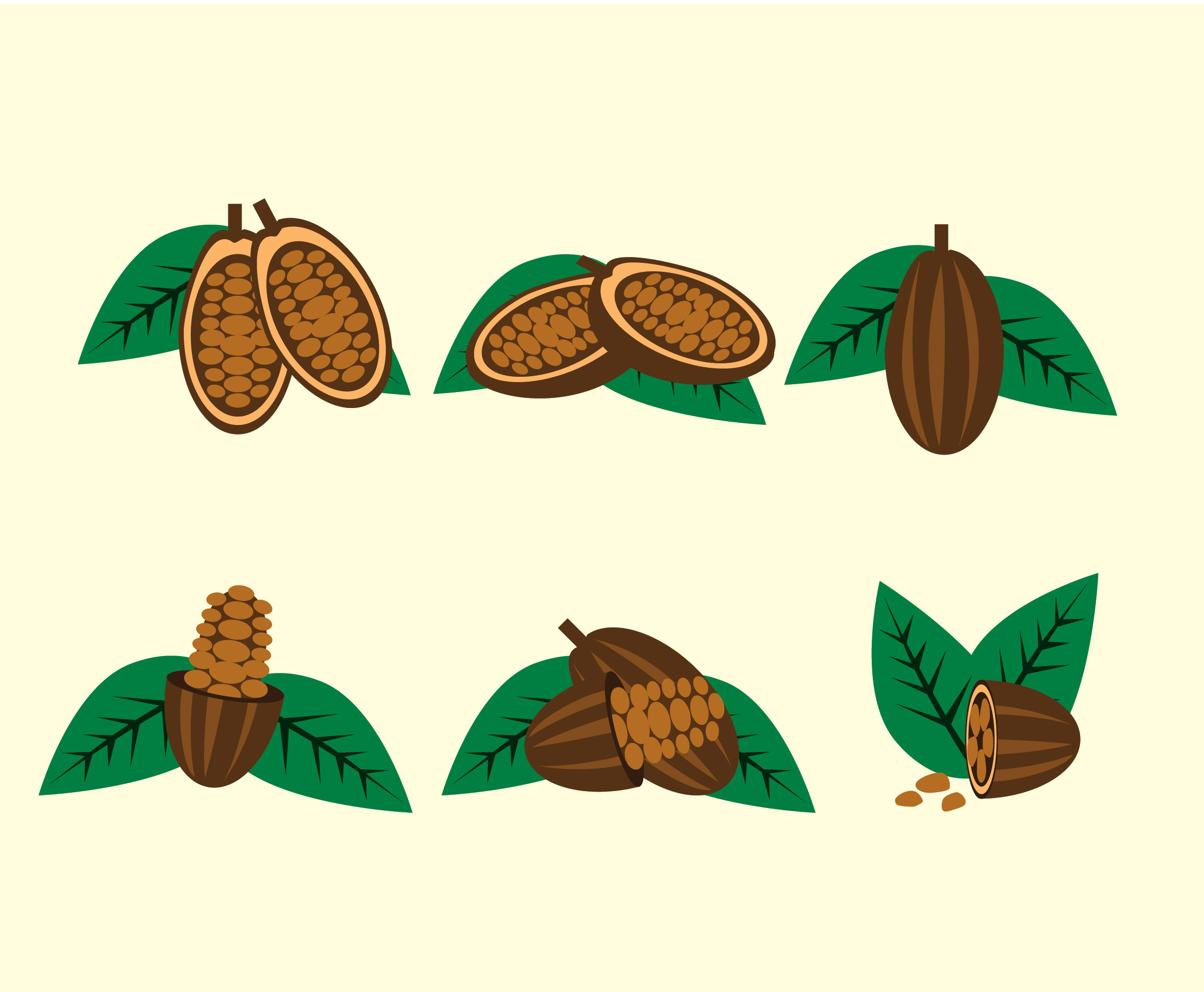 Cocoa Beans Vector 206448 Vector Art at Vecteezy
