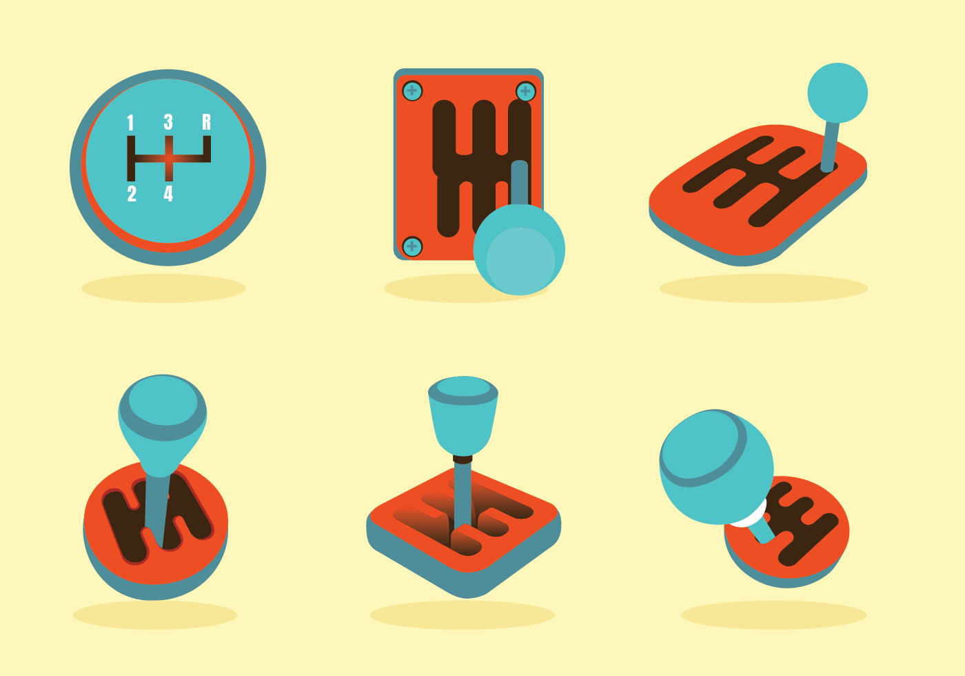 Gear Shift Knobs Vector Pack 206457 Vector Art at Vecteezy