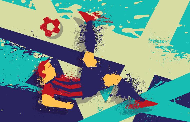 Abstract Soccer Player Grunge Illustration Vector