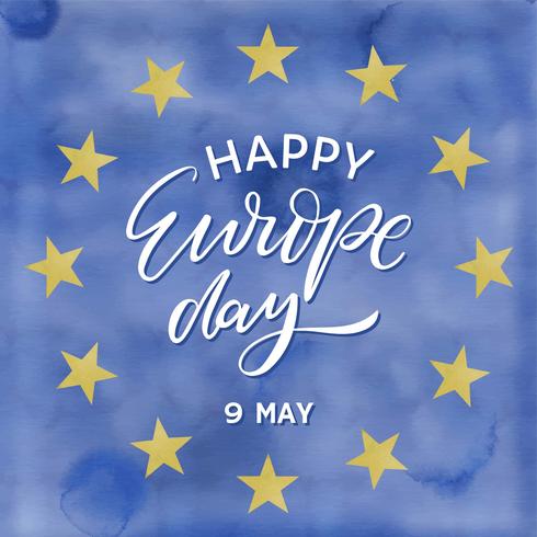 Europe Day Watercolour Background Vector