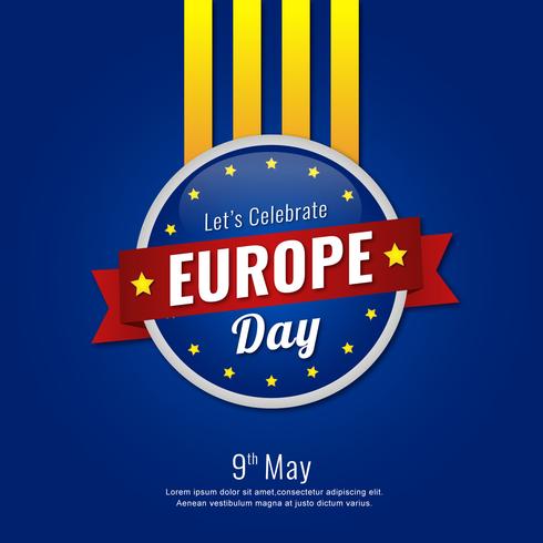 Europe Day Badge Design Background vector