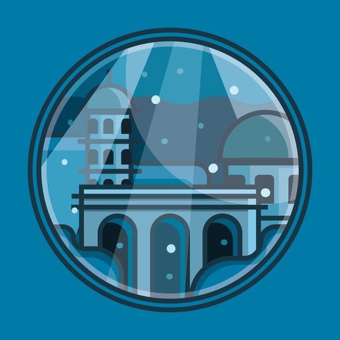 Ciudad de Atlantis vector