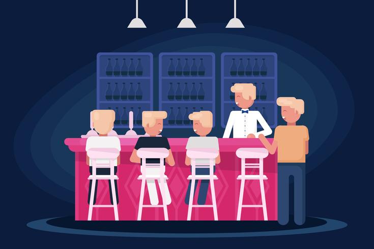 Crowded Bar Vector