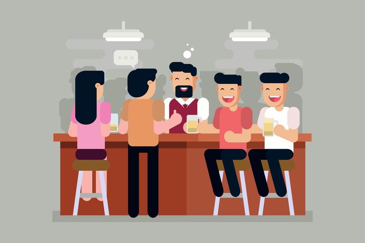 Crowded Bar Vector