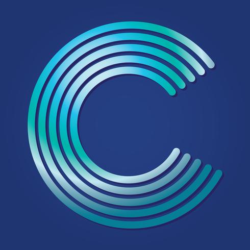 Letter C Typography  vector