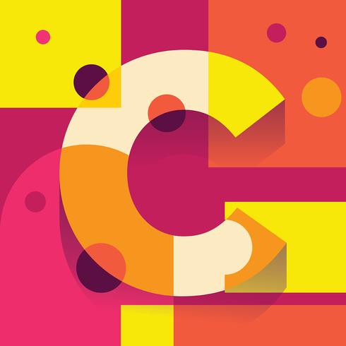 Letter C Typography Illustration vector